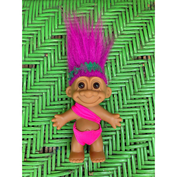 Vintage Aerobics Troll - Workout Troll Doll With Magenta Hair & Leotard